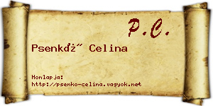 Psenkó Celina névjegykártya