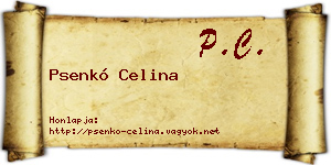 Psenkó Celina névjegykártya